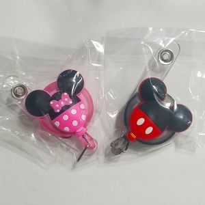 Mickey and Minnie Mouse theme badge holders